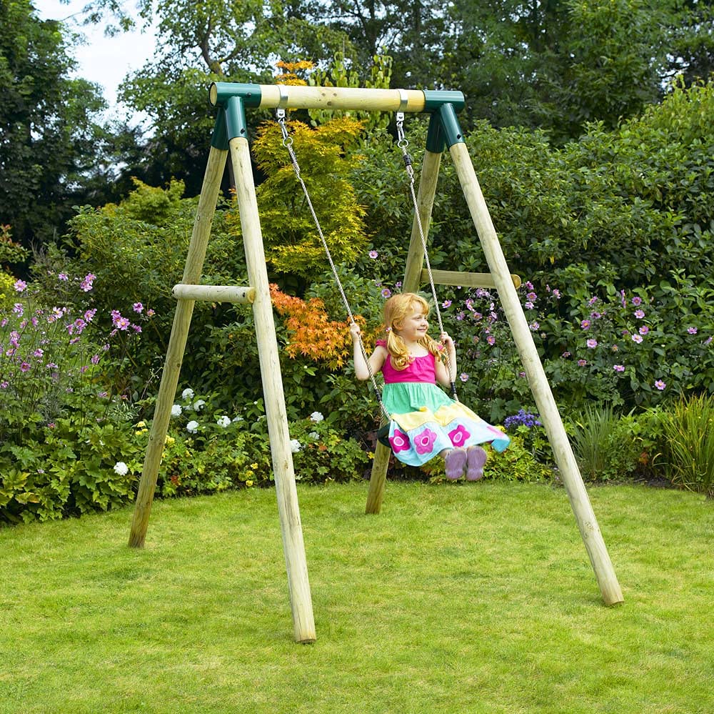 Plum Bush Baby Wooden Garden Swing Set For Kids Ages 3-12 Years