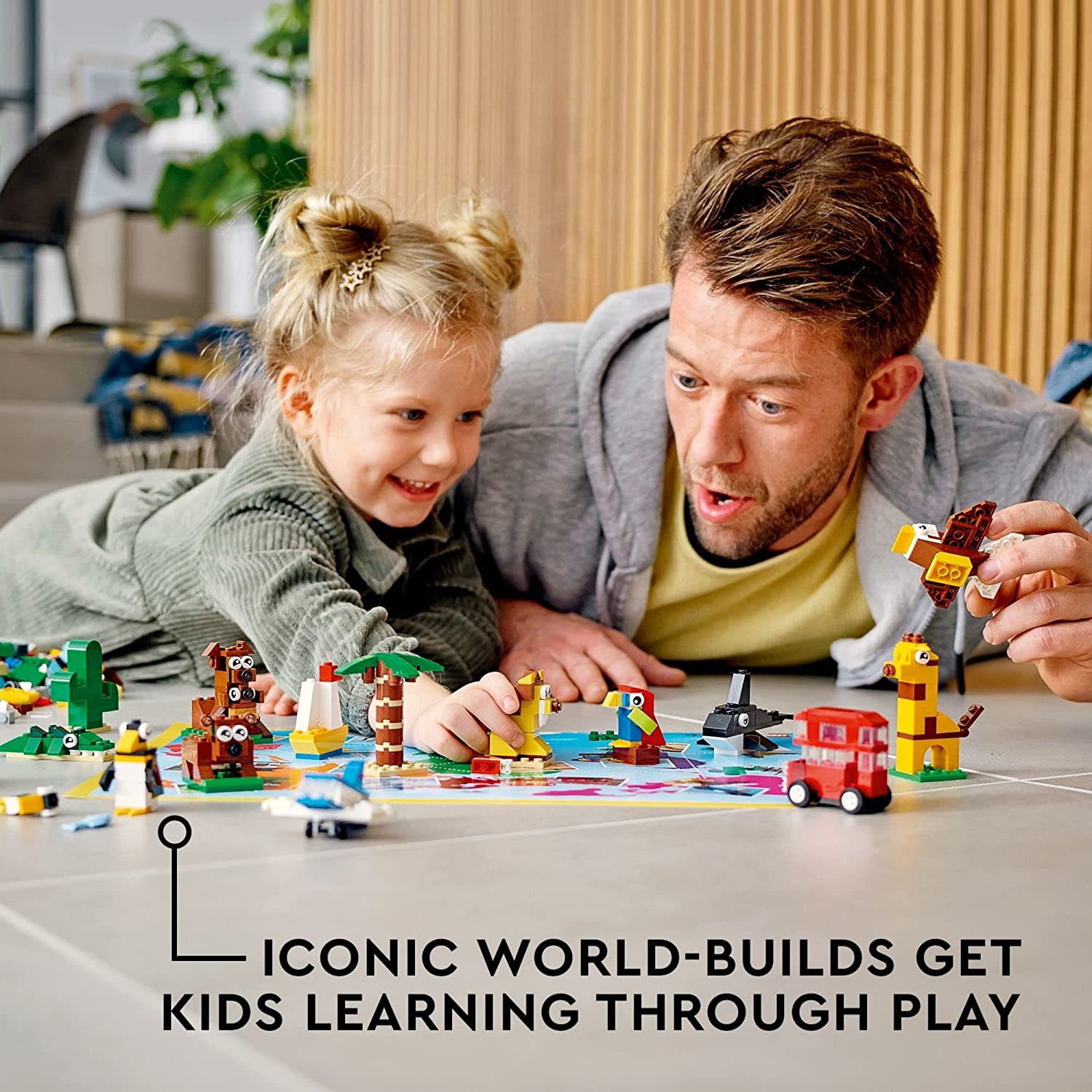 LEGO Classic Around The World with 15 Buildable Animal Figures Building Kit For Ages 4+