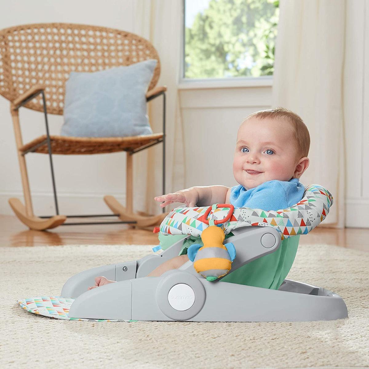 Summer Infant Learn-To-Sit 2-Position Floor Booster Seat Grey - Booster Seats For Ages 4-12 Months