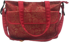 Summer Infant Messenger Diaper Bags Red Gold Swirl - Diaper Bags For Ages 0-24 Months
