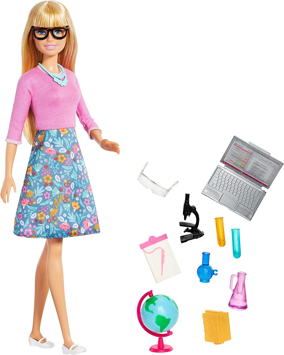 Barbie Blonde Hair Teacher Doll with Accessories for Kids Ages 3+