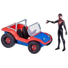 Marvel Spider-Man Spider-Mobile 6-Inch-Scale Miles Morales Action Figure with Vehicle for Kids Ages 4 and Up