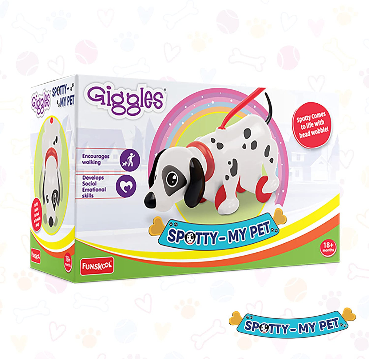 Funskool Giggles Spotty My Pet Pull Along Toy for Kids Ages 18 Months & Above
