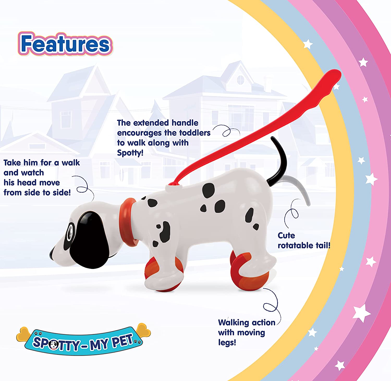 Funskool Giggles Spotty My Pet Pull Along Toy for Kids Ages 18 Months & Above