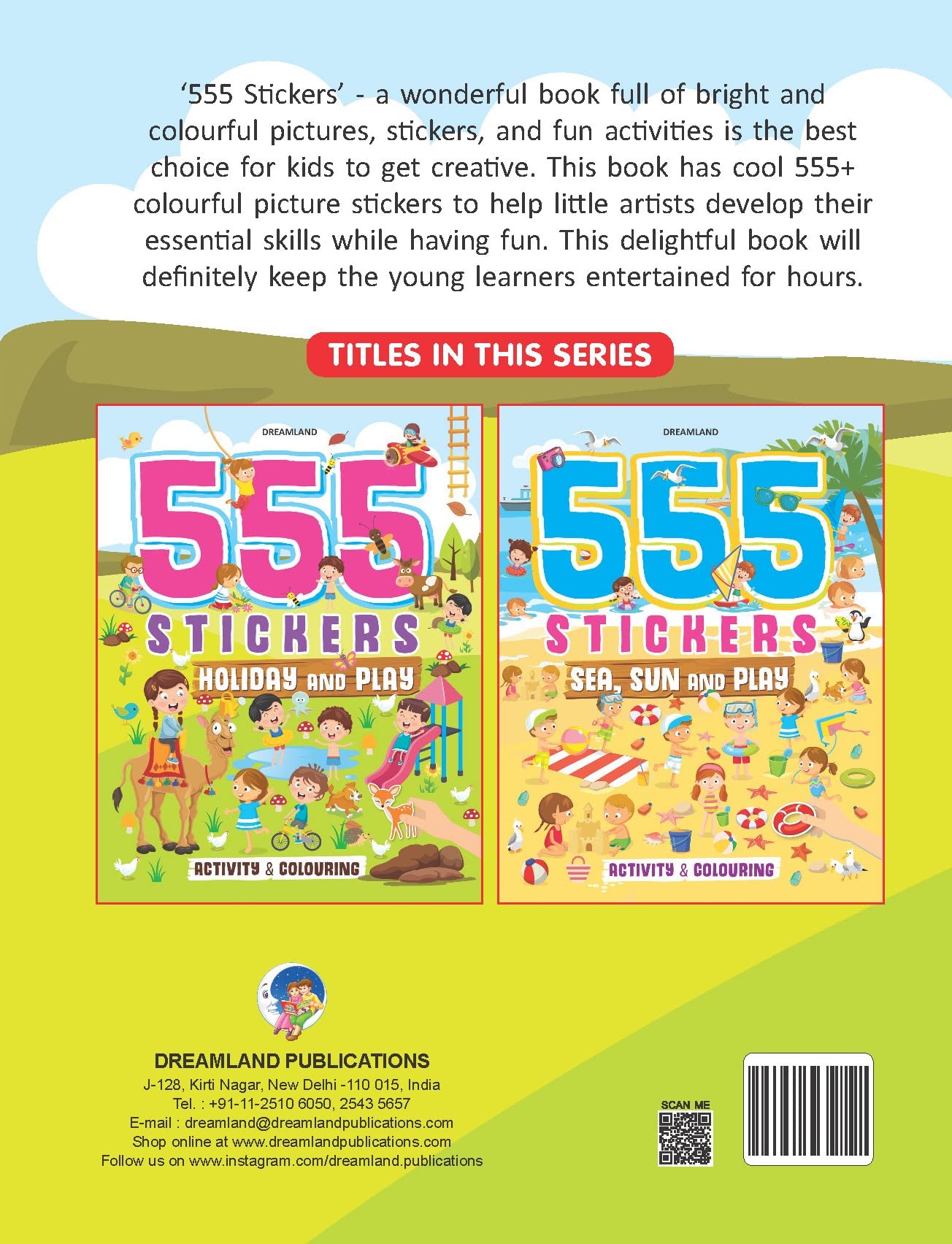 Dreamland 555 Stickers, Holiday and Play Activity and Colouring - An Activity Book for Kids Ages 3+