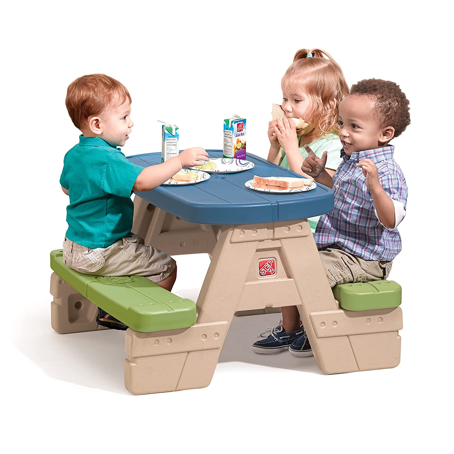 Step2 Sit and Play Picnic Table with Umbrella Outdoor Activity Toy for Kids