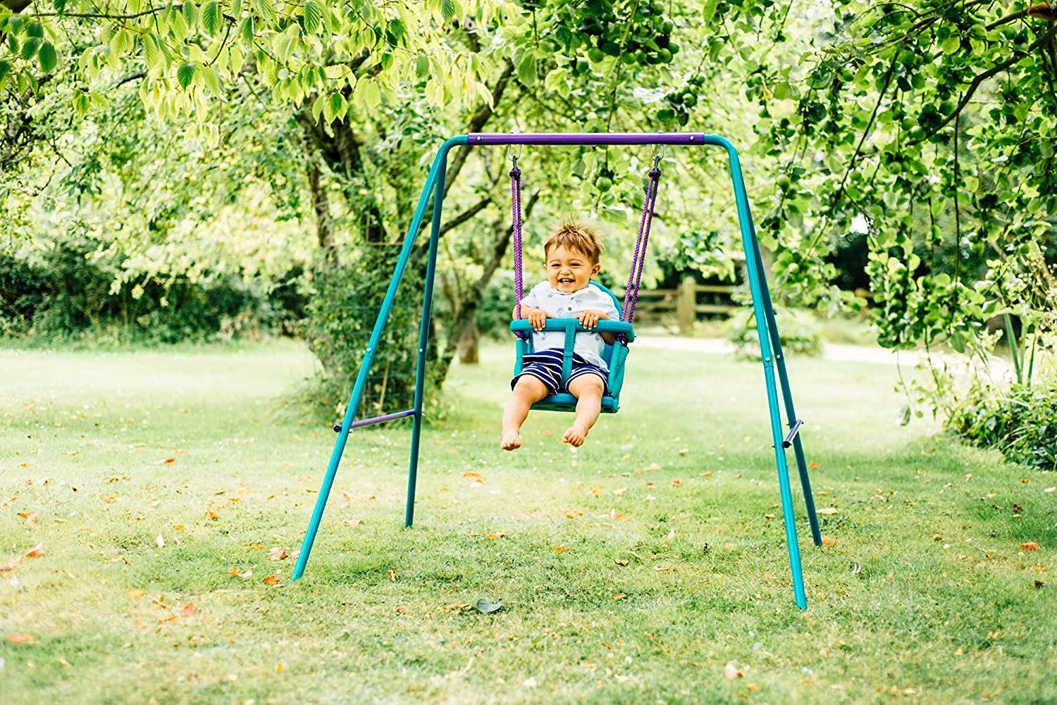 Plum Classic 2 in 1 Metal Swing Set for Kids Ages 2-5 Years
