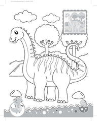 Dreamland Dinosaurs - It's Colour time with Stickers - An Activity Book For Kids Ages 3+