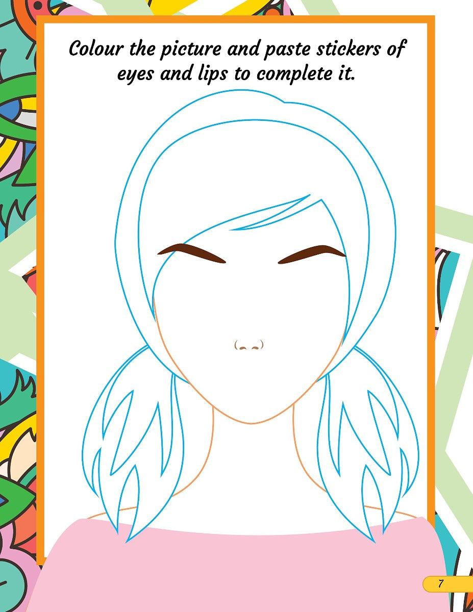 Make A Pretty Face with 100+ Stickers - Interactive Book for Kids Ages 5+ (English)