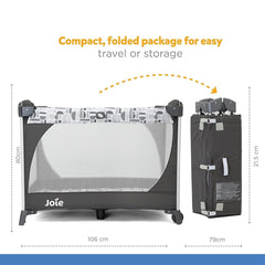 Joie Commuter Change Travel Baby Cot Logan - Playard For Ages 0-3 Years