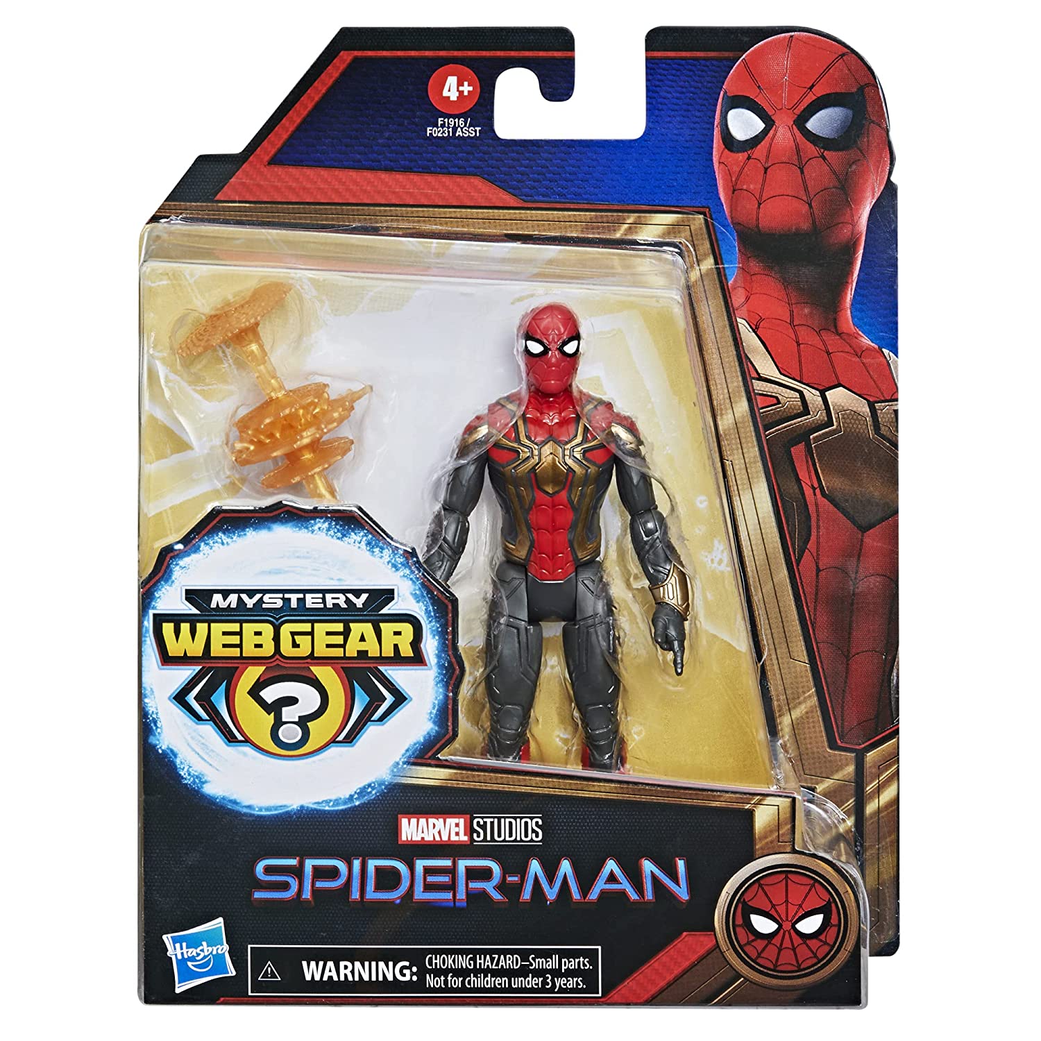 Marvel Spider-Man No Way Home Mystery Web Gear Iron Spider Integrated Suit Action Figure for Kids Ages 4 and Up