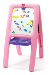 Step2 Easel for Two Double-Sided Art Easel with Magnetic Letters & Numbers Accessory Set for Kids, Pink - FunCorp India