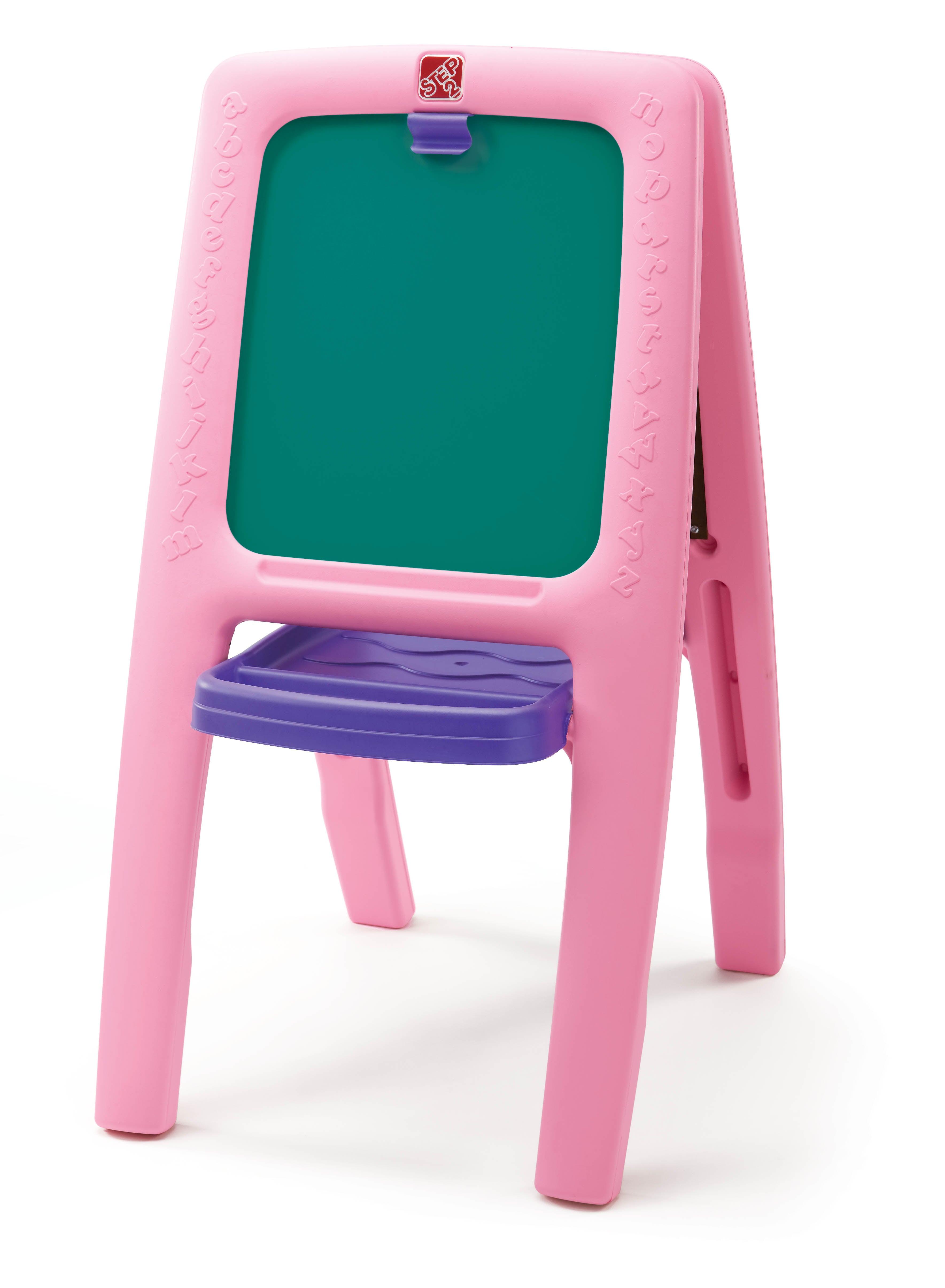 Step2 Easel for Two Double-Sided Art Easel with Magnetic Letters & Numbers Accessory Set for Kids, Pink - FunCorp India