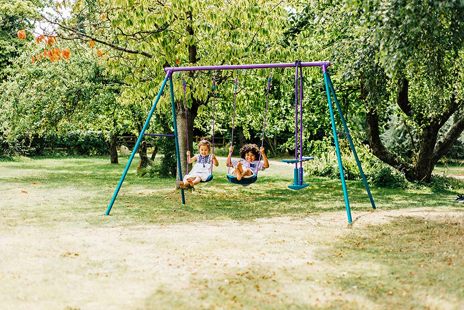 Plum Metal Jupiter Double Swing and Glider Set for Kids Ages 3-10 Years
