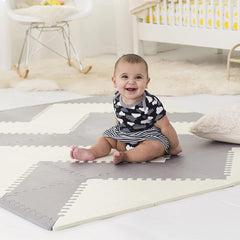 Skip Hop Playspot Geo Playgym & Mats Grey-Cream - Playmats For Ages 0-2 Years