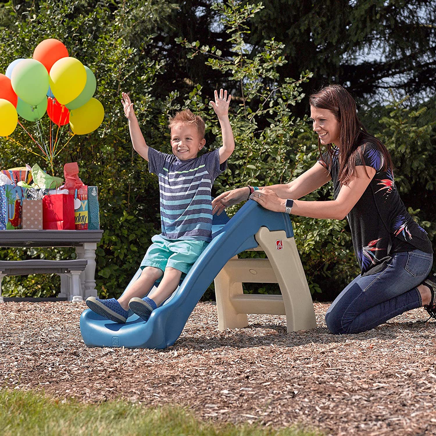 Step2 Play and Fold Jr. Kids Slide Indoor and Outdoor Foldable Slide for Kids