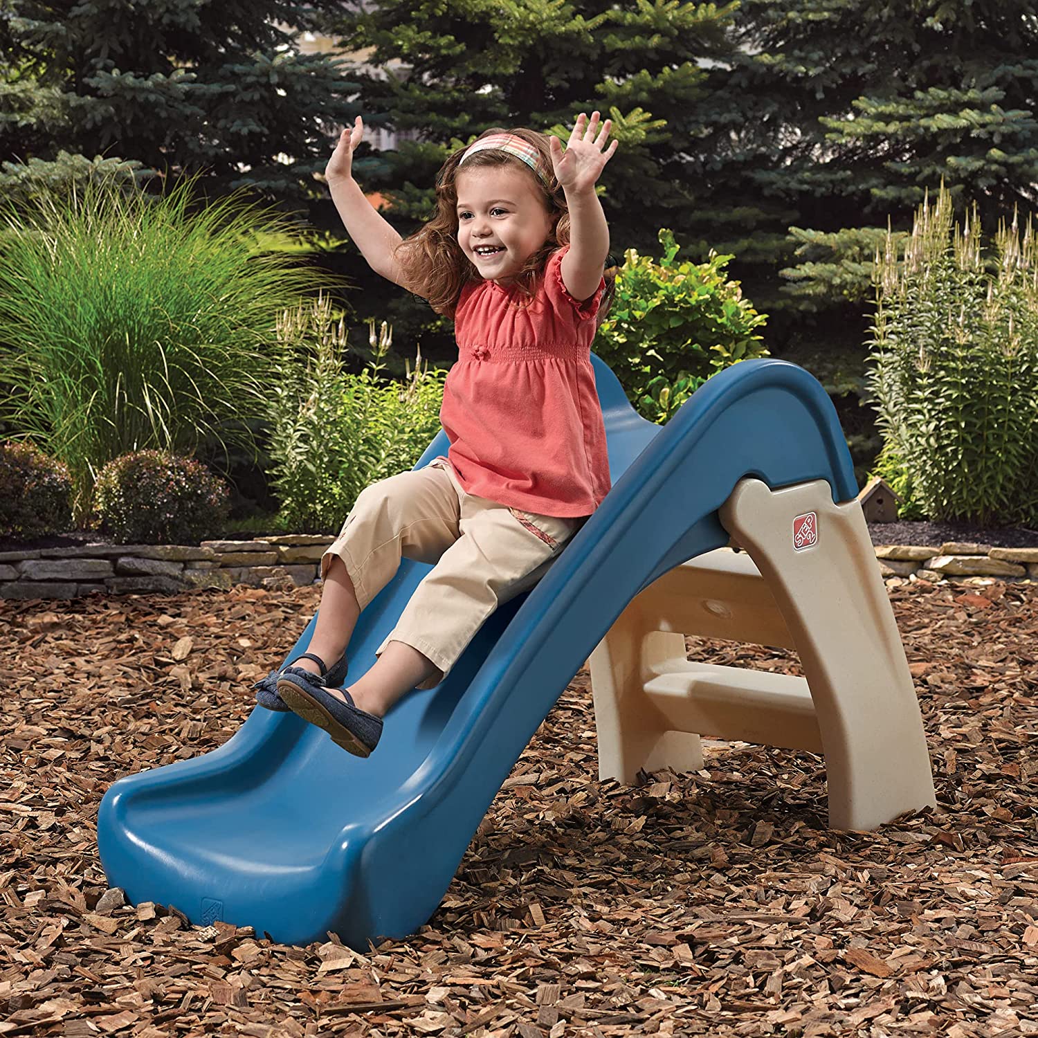 Step2 Play and Fold Jr. Kids Slide Indoor and Outdoor Foldable Slide for Kids