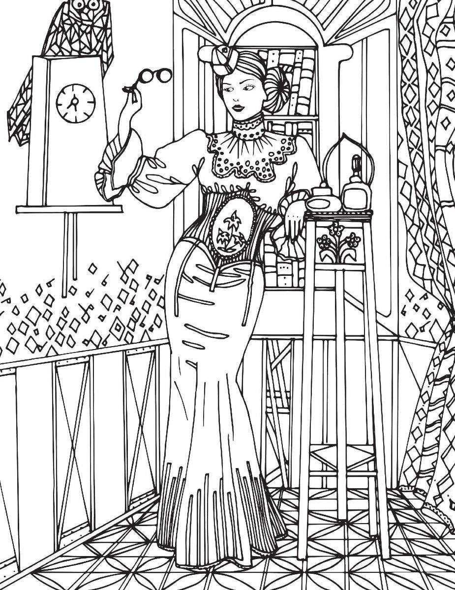 Dreamland Victorian Fashion Colouring Book - A Drawing Painting & Colouring Book For Adults (English)