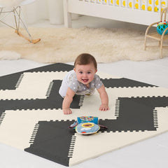 Skip Hop Playspot Geo Playgym & Mats Black-Cream - Playmats For Ages 0-2 Years