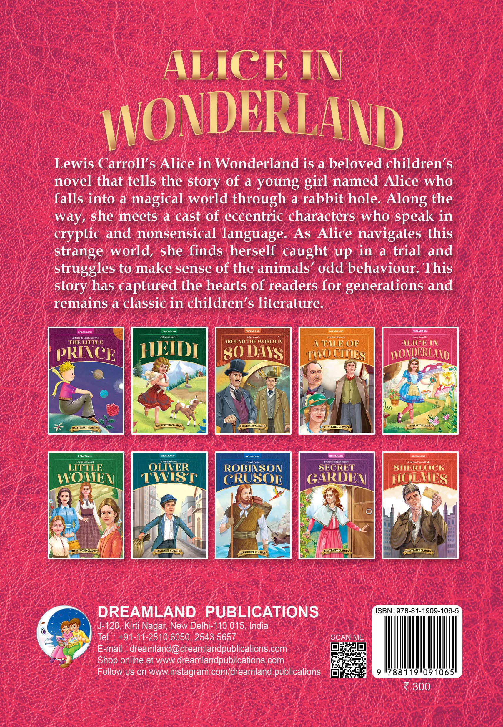 Dreamland Classic Tales Alice In Wonderland - llustrated Abridged Classics for Children with Practice Questions
