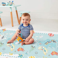 Skip Hop Doubleplay Reversible Playgym Little Travllers - Playmats For Ages 0-2 Years