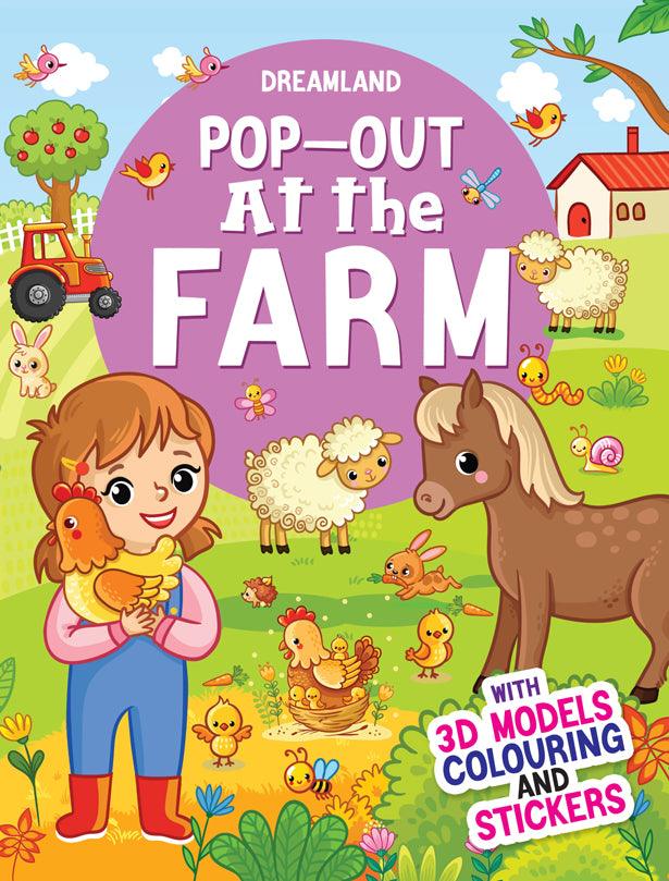 Dreamland Pop-Out At the Farm With 3D Models Colouring Stickers - An Interactive & Activity Book For Kids (English)