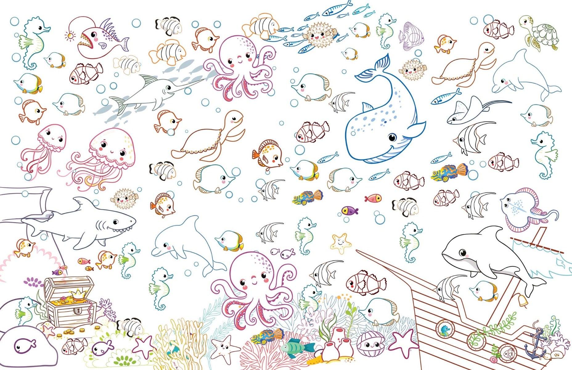 Dreamland Pop-Out Under the Ocean With 3D Models Colouring Stickers - An Interactive & Activity Book For Kids (English)