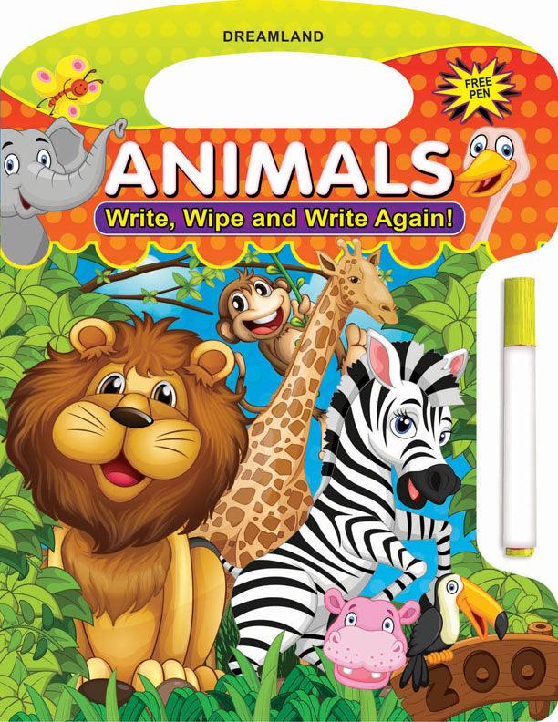 Dreamland Write and Wipe Book - Animals - An Early Learning Book For Kids (English)