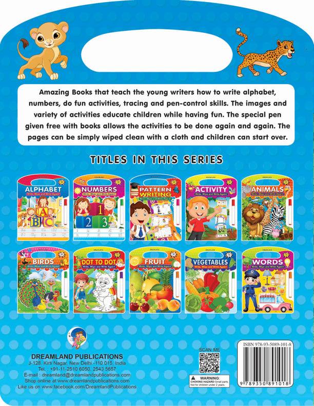 Dreamland Write and Wipe Book - Animals - An Early Learning Book For Kids (English)