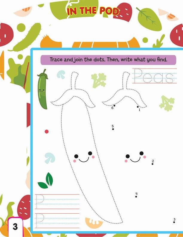Dreamland Write and Wipe Book - Vegetables - An Early Learning Book For Kids (English)