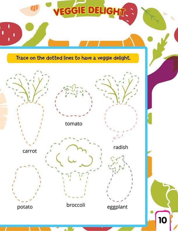 Dreamland Write and Wipe Book - Vegetables - An Early Learning Book For Kids (English)
