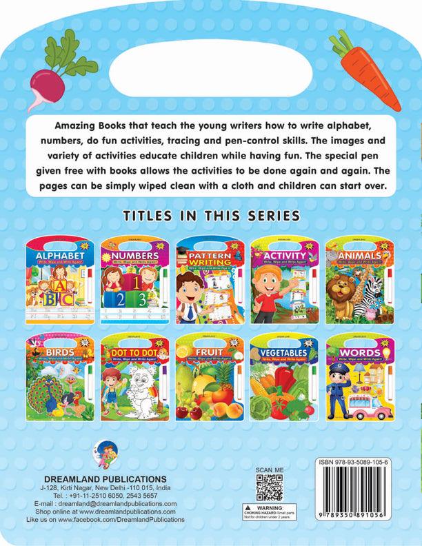 Dreamland Write and Wipe Book - Vegetables - An Early Learning Book For Kids (English)