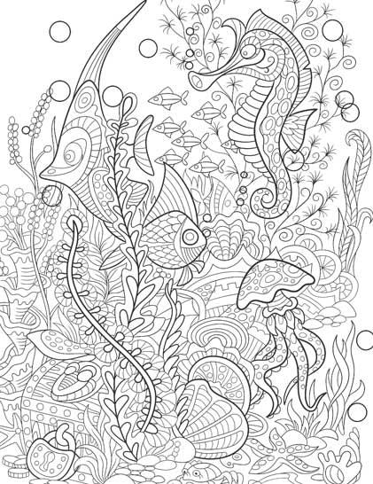 Dreamland Extreme Copy Colour - SEA WORLD - A Drawing Painting & Colouring Book For Adults (English)
