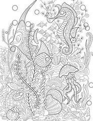 Dreamland Extreme Copy Colour - SEA WORLD - A Drawing Painting & Colouring Book For Adults (English)