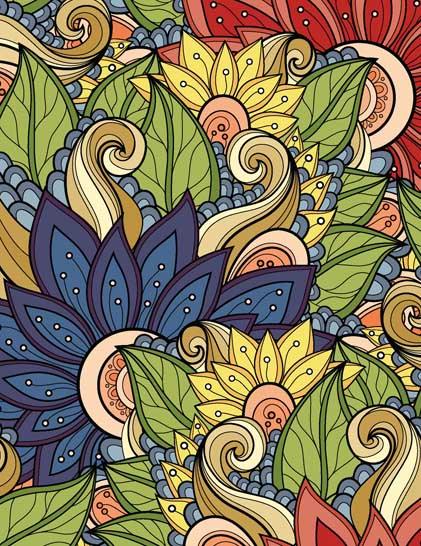 Dreamland Extreme Copy Colour - FLOWERS - A Drawing Painting & Colouring Book For Adults (English)