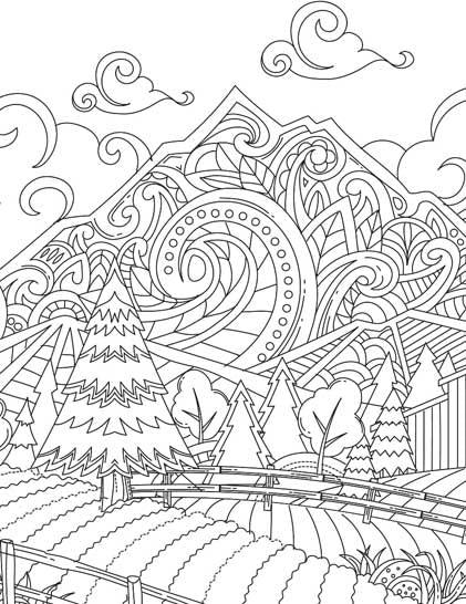 Dreamland Countryside Colouring Book - A Drawing Painting & Colouring Book For Adults (English)