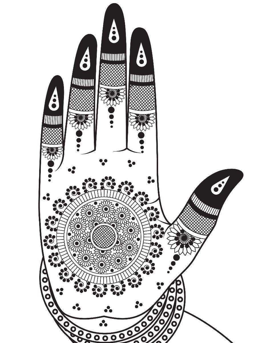 Mehndi design. floral pattern. coloring book pattern. | CanStock