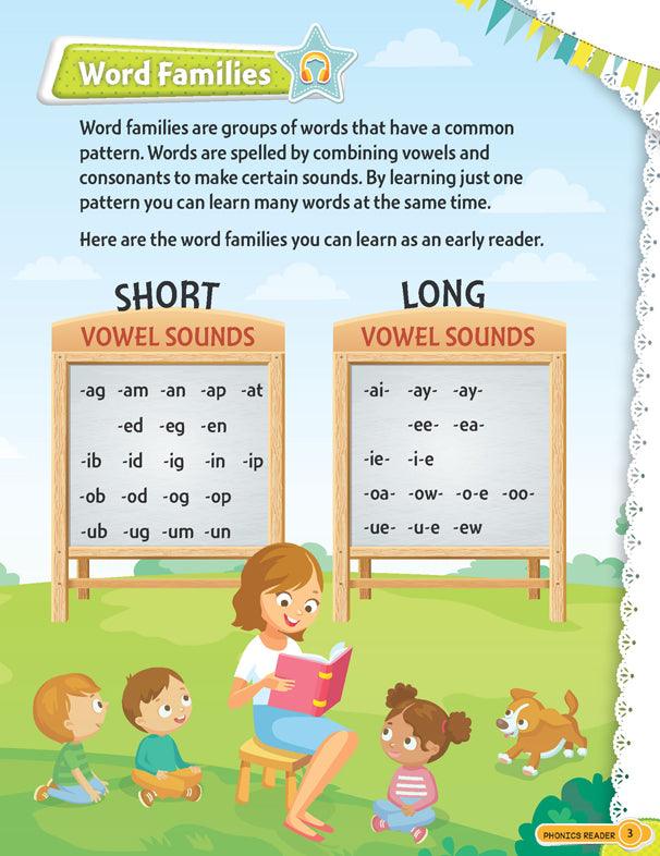 Dreamland Phonics Reader 3 - Word Families Short and Long Vowel Sounds - An Early Learning Book For Kids (English)