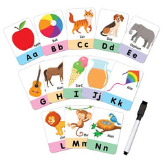Dreamland Flash Cards Alphabet - 30 Double Sided Wipe Clean Flash Cards With Pen - An Early Learning Book For Kids (English)