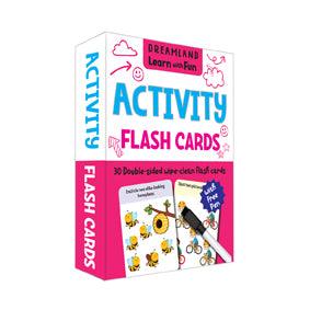 Dreamland Flash Cards Activity - 30 Double Sided Wipe Clean Flash Cards With Pen - An Early Learning Book For Kids (English)