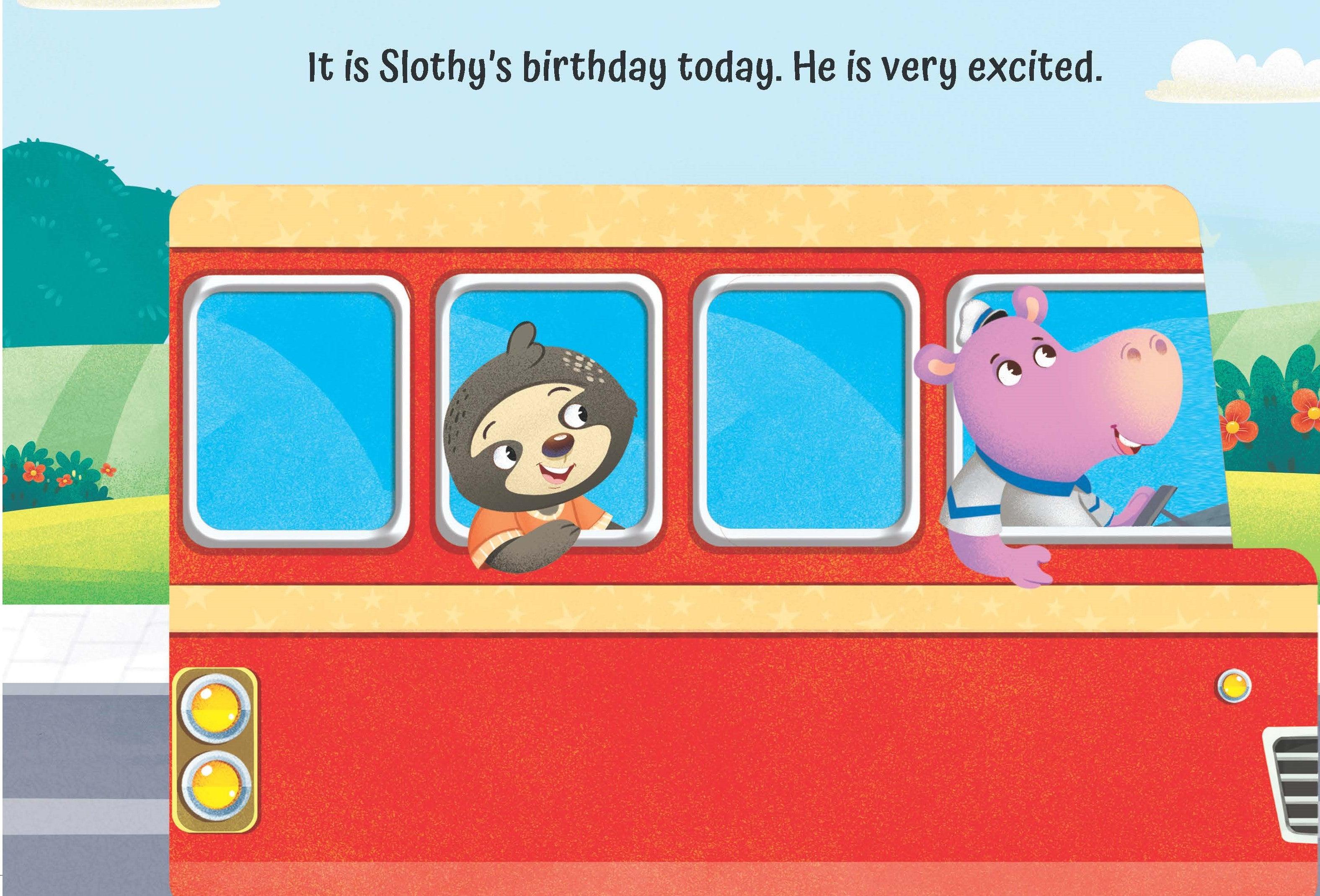 Dreamland A Birthday on the Bus - A Shaped Board book with Wheels - A Picture Book For Kids (English) - FunCorp India
