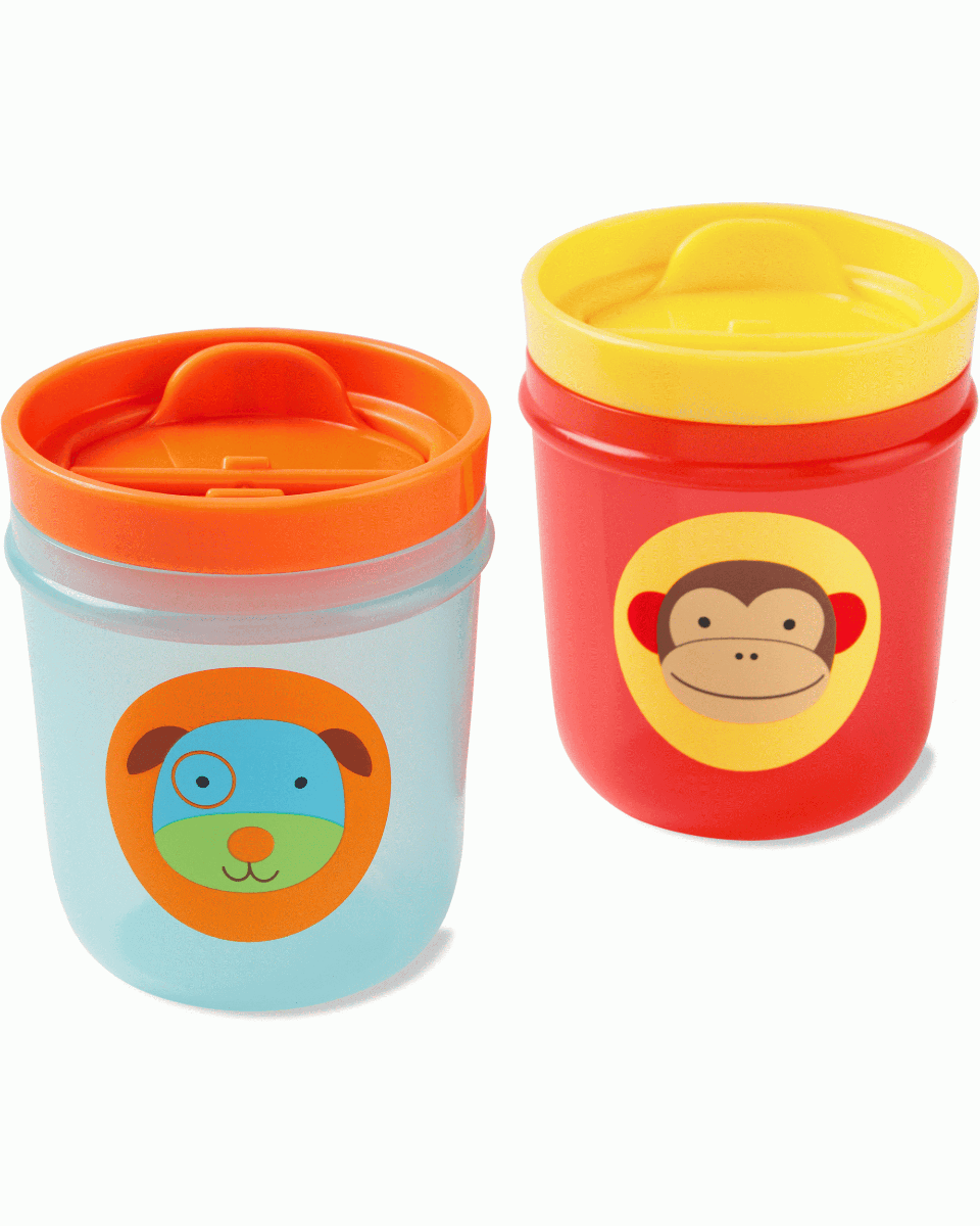 Skip Hop Zoo Tumbler Cup Monkey-Dog - Cups & Sipper For Ages 1-4 Years