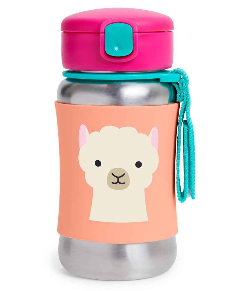 Skip Hop Zoo Back To School Sports Bottle Llama - Stainless Steel Sipper For Ages 3-6 Years