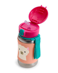 Skip Hop Zoo Back To School Sports Bottle Llama - Stainless Steel Sipper For Ages 3-6 Years