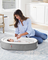 Skip Hop Sweet Retreat 2-Stage Baby Lounger Grey - Travel Gear For Ages 0-1 Years