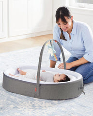 Skip Hop Sweet Retreat 2-Stage Baby Lounger Grey - Travel Gear For Ages 0-1 Years