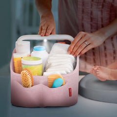 Skip Hop Light Up Diaper Caddy Pink - Diaper Changing Kits For Ages 0-2 Years