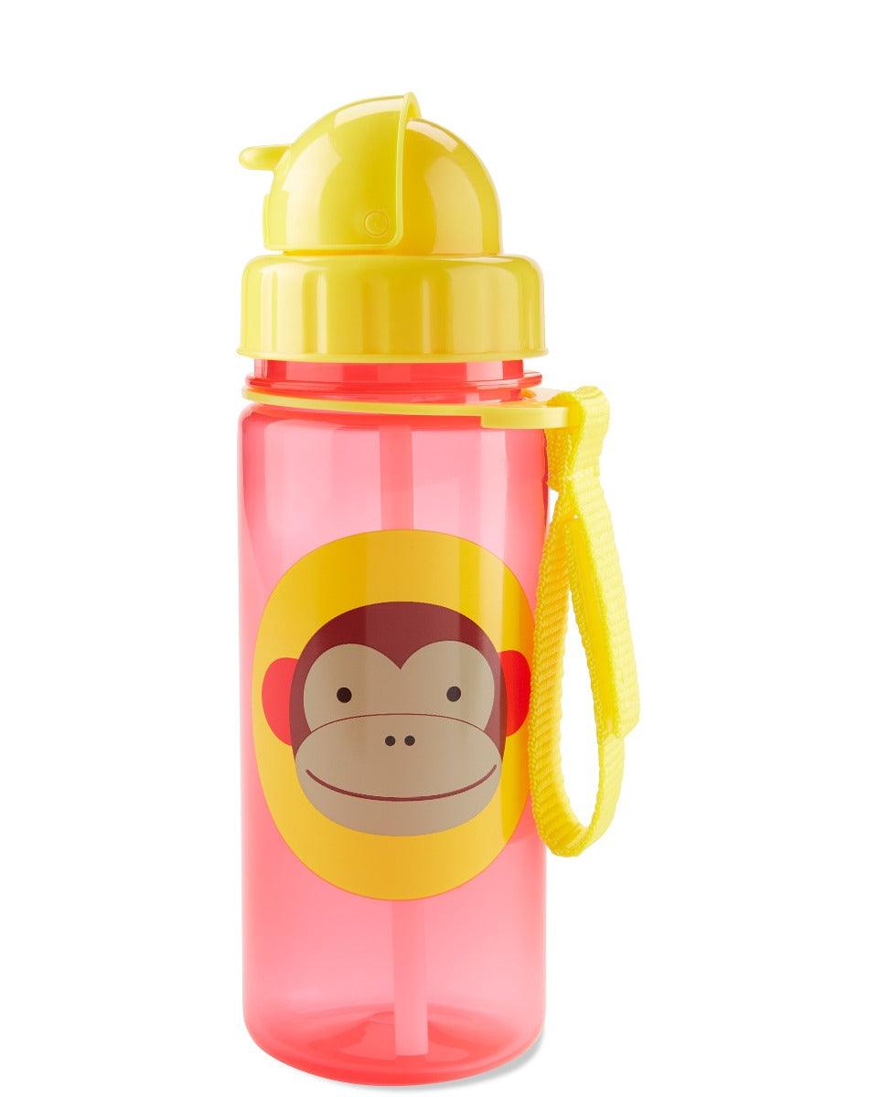 Skip Hop Zoo Back To School Straw Bottle PP Monkey - Sipper For Ages 1-3 Years