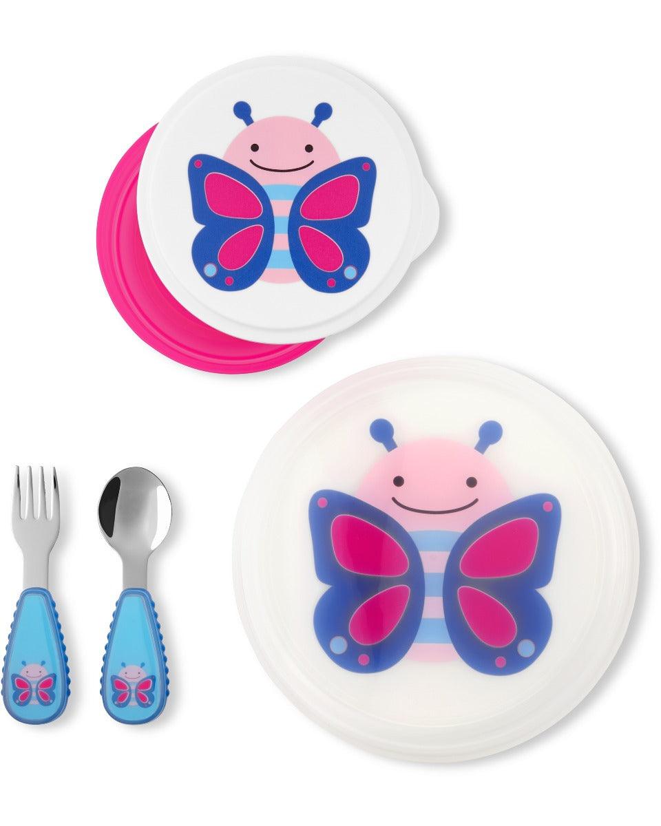 Skip Hop Zoo Table Ready Mealtime Set Butterfly - Weaning Accessory For Ages 0-4 Years