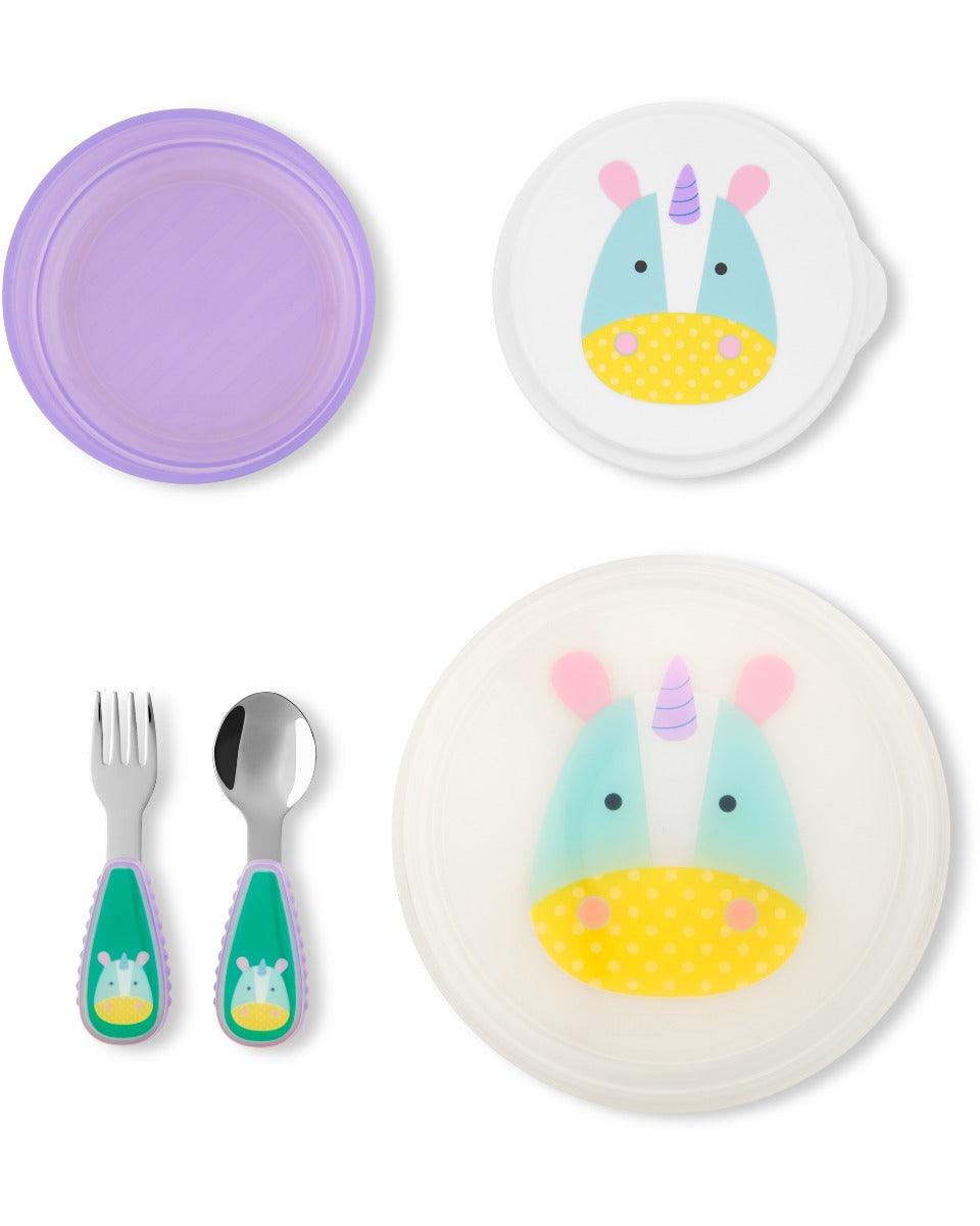 Skip Hop Zoo Table Ready Mealtime Set Unicorn - Weaning Accessory For Ages 0-4 Years